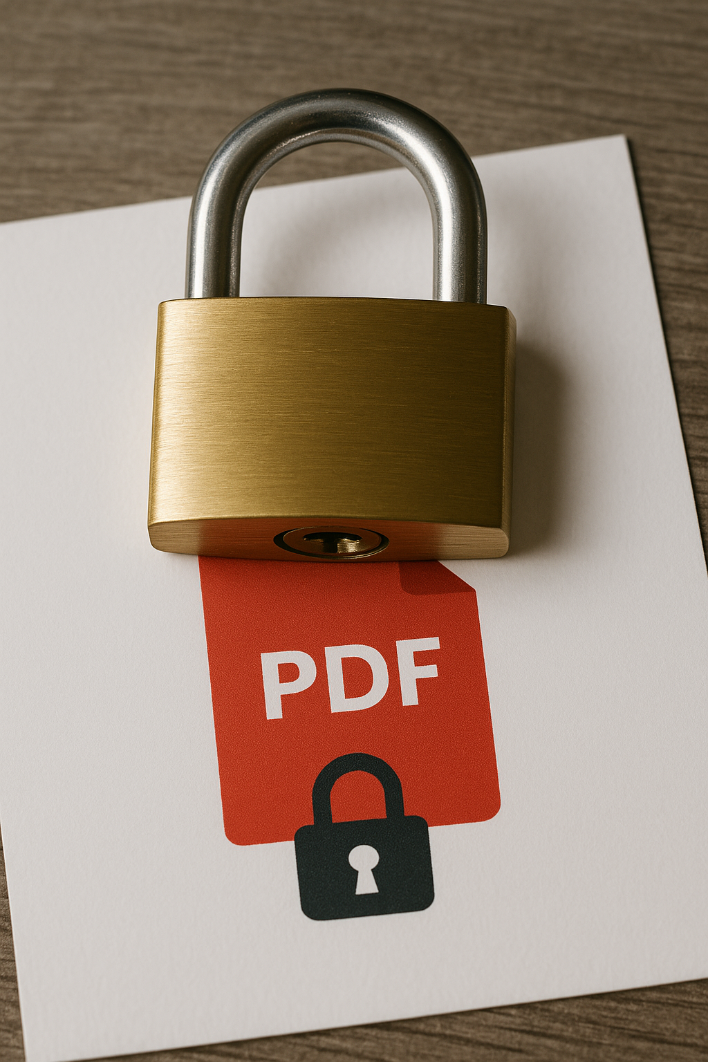 Cadeado sobre um documento simbolizando a proteção de PDF